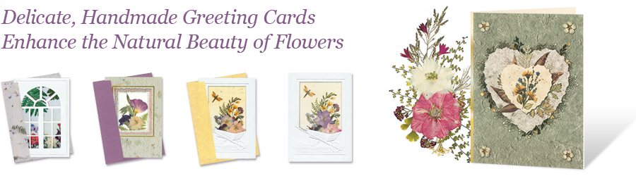 Delicate, Handmade Greeting Cards Enhance the Natural Beauty of Flowers